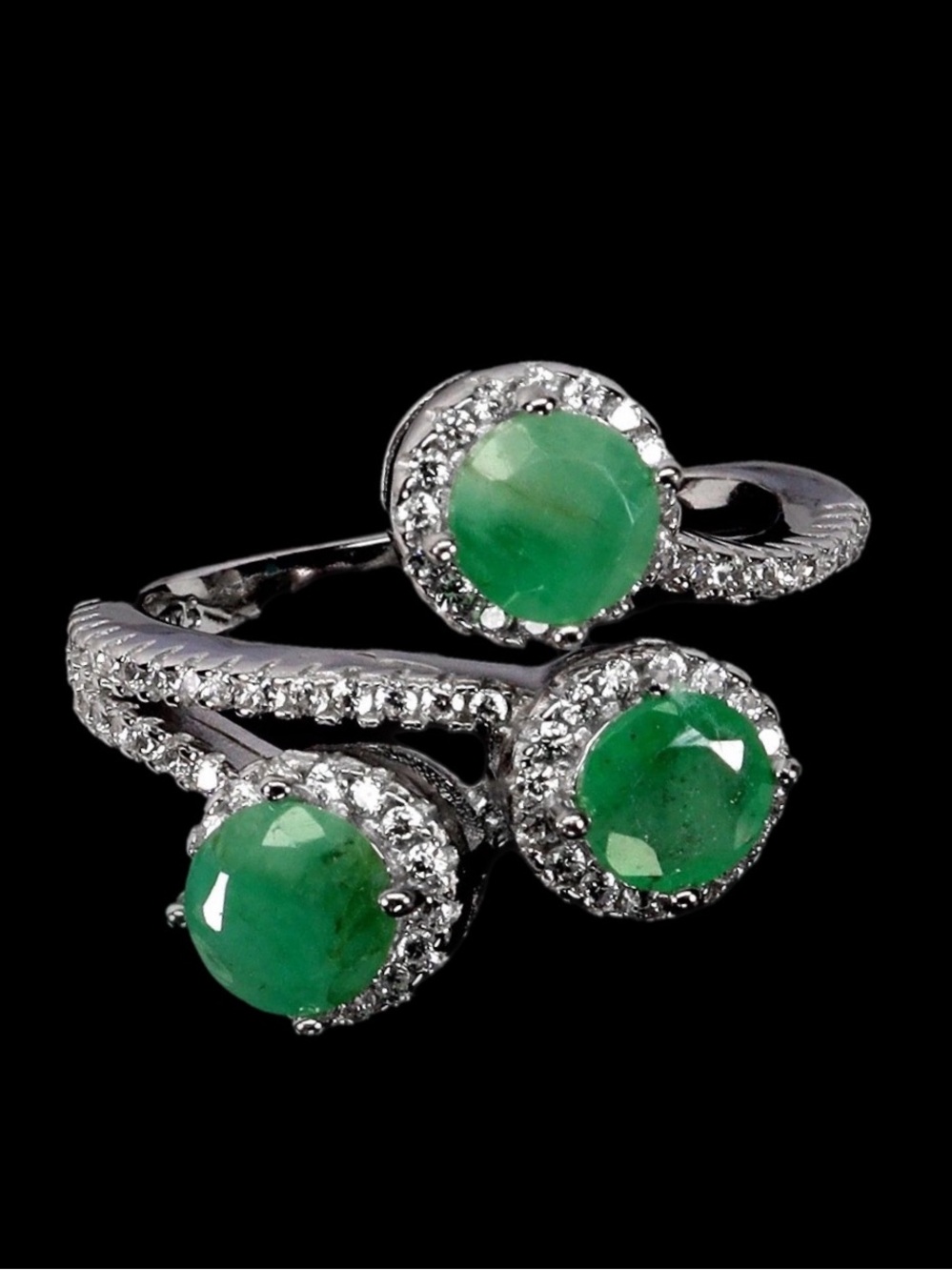 Genuine Emeralds Triple Halo Ring
See VIDEO